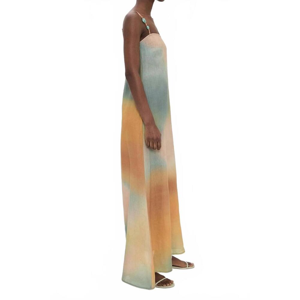 NEW STAUD laura linen dress in pastel clouds - Picture 3 of 5